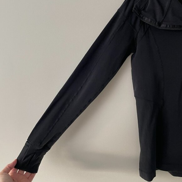 Lululemon Athletica Pullover Hoodie Asymmetrical 1/2 Zip Casual Black 6 - Picture 8 of 8
